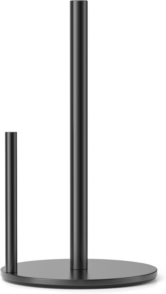 Countertop Paper Towel Holder – Black Stainless Steel with Weighted Base